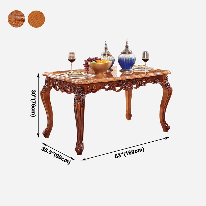 Style victorien de table fixe de table à manger de couleur en bois de forme de rectangle avec 4 jambes