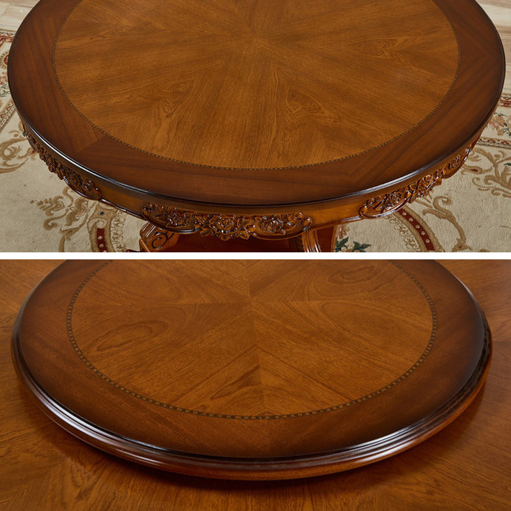 Solid Wood Victorian Round Dining Table Dining Table with Pedestal Base