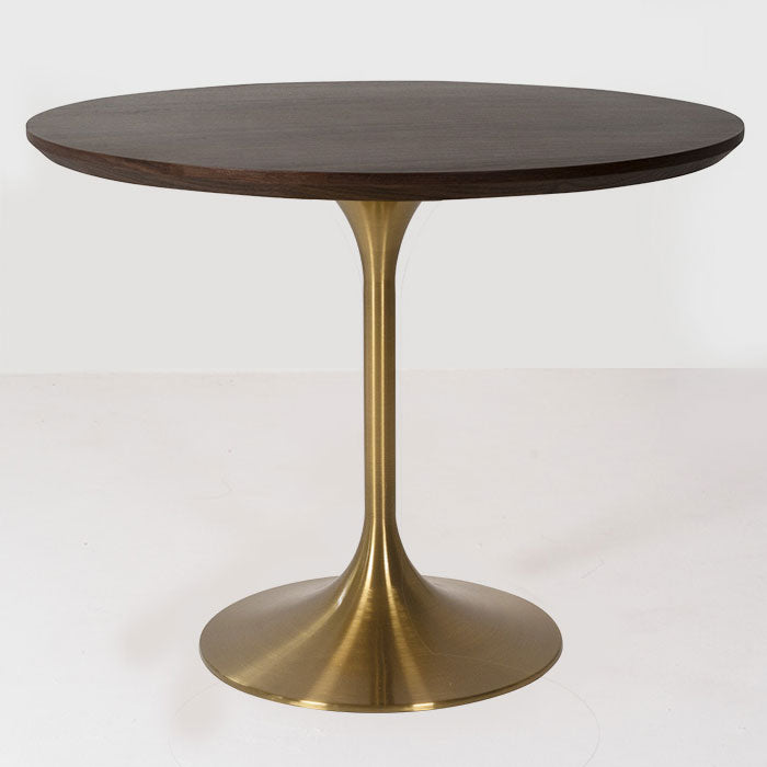 Metal Contemporary Round Dining Table Solid Wood Table for Dining Room