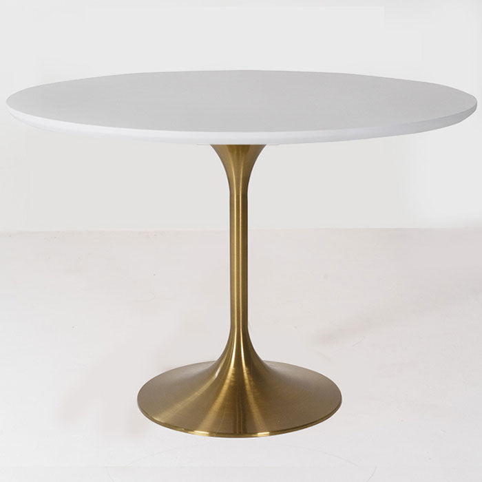 Metal Contemporary Round Dining Table Solid Wood Table for Dining Room