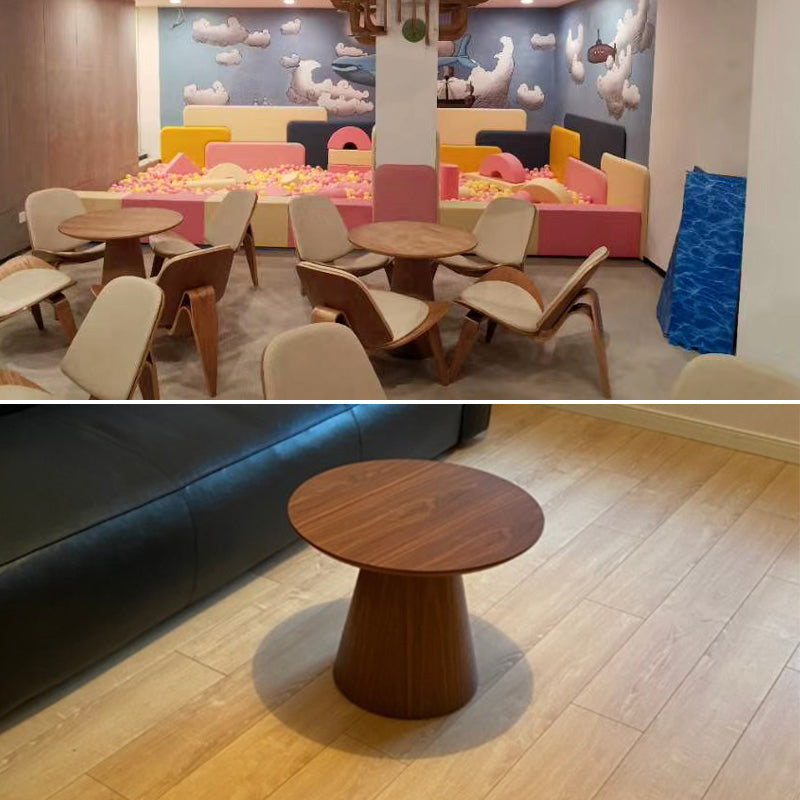 Solid Wood Contemporary Round Dining Table Wood Top Table for Kitchen