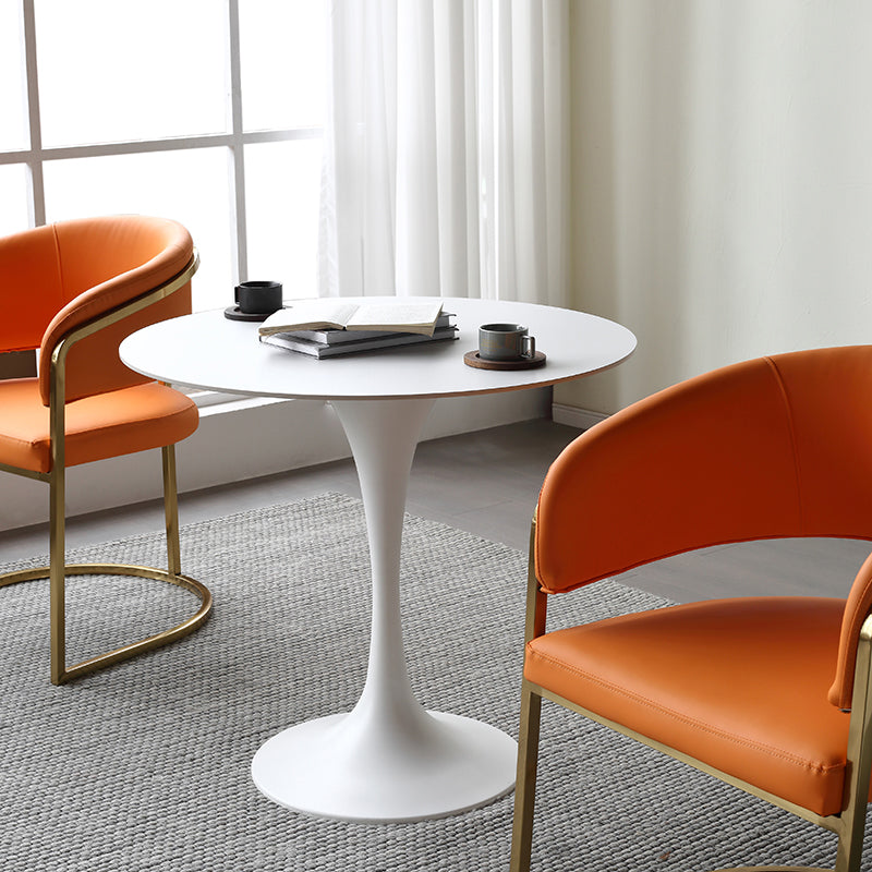 Metal Modern Round Table Sintered Stone Table for Kitchen and Dining Room
