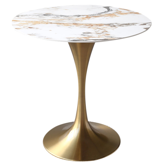 Metal Modern Round Table Sintered Stone Table for Kitchen and Dining Room