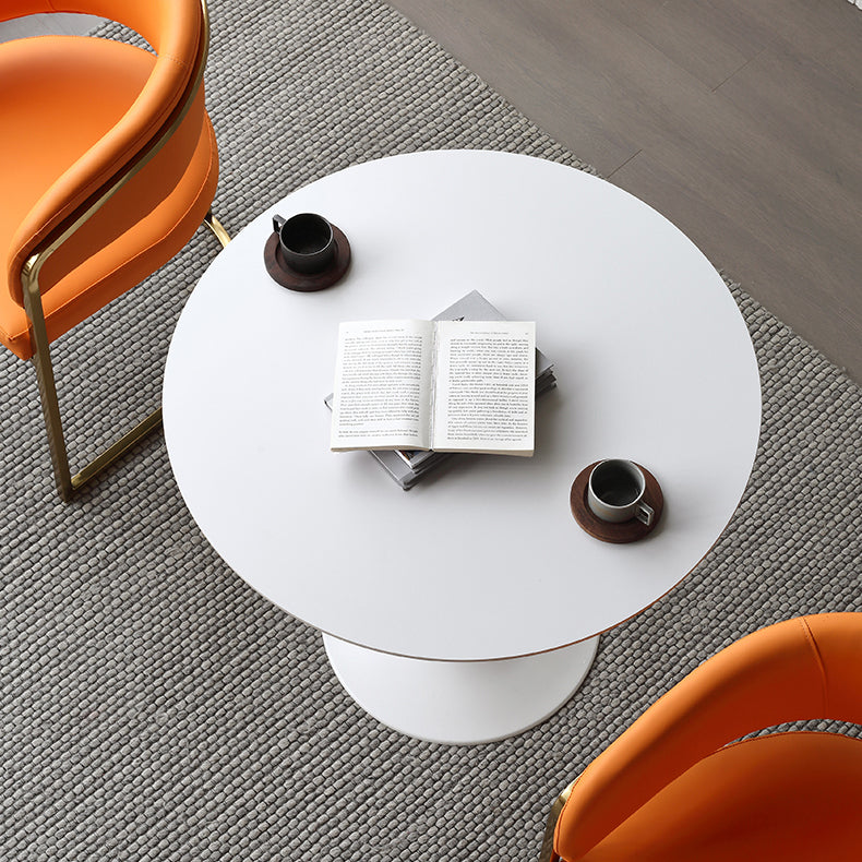 Metal Modern Round Table Sintered Stone Table for Kitchen and Dining Room