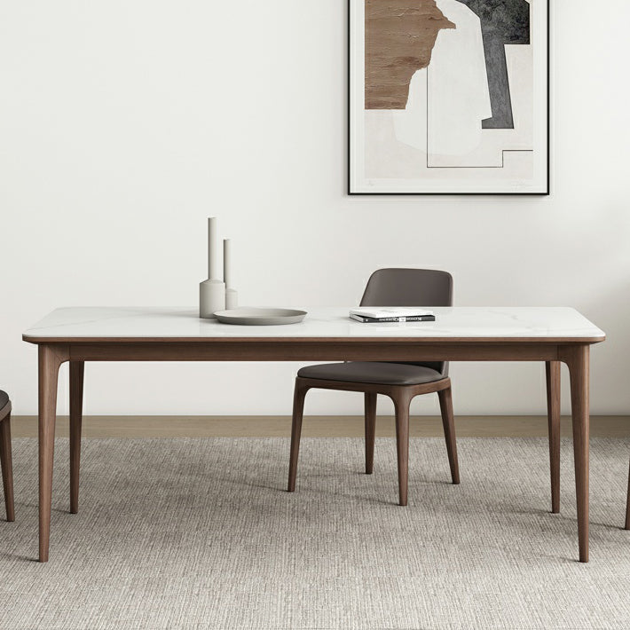 4 Legs Dining Site Table Midcentury Style Stone Dinette Table for Home Kitchen
