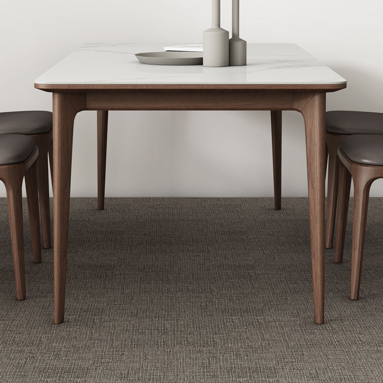 4 Legs Dining Site Table Midcentury Style Stone Dinette Table for Home Kitchen