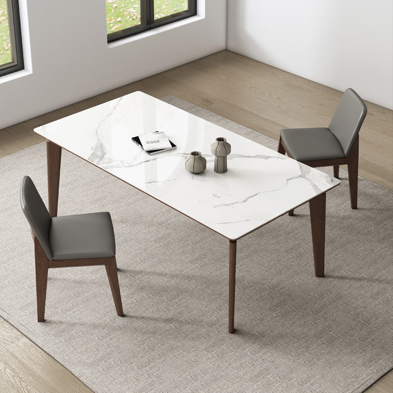 4 Legs Dining Site Table Midcentury Style Stone Dinette Table for Home Kitchen