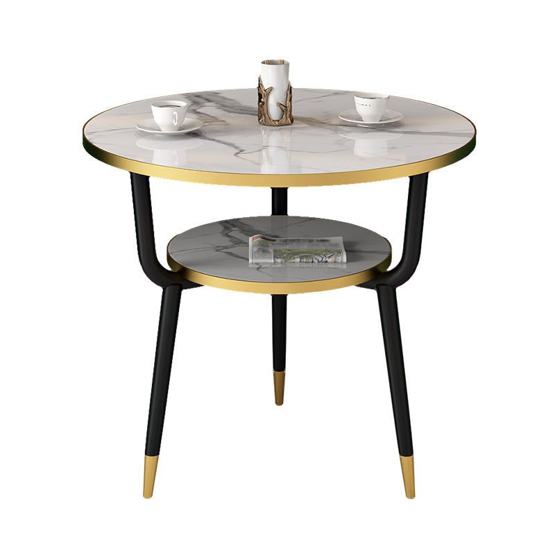 Contemporary MDF Standard Dining Table Round Shape Kitchen Dining Table with 3 Legs Base