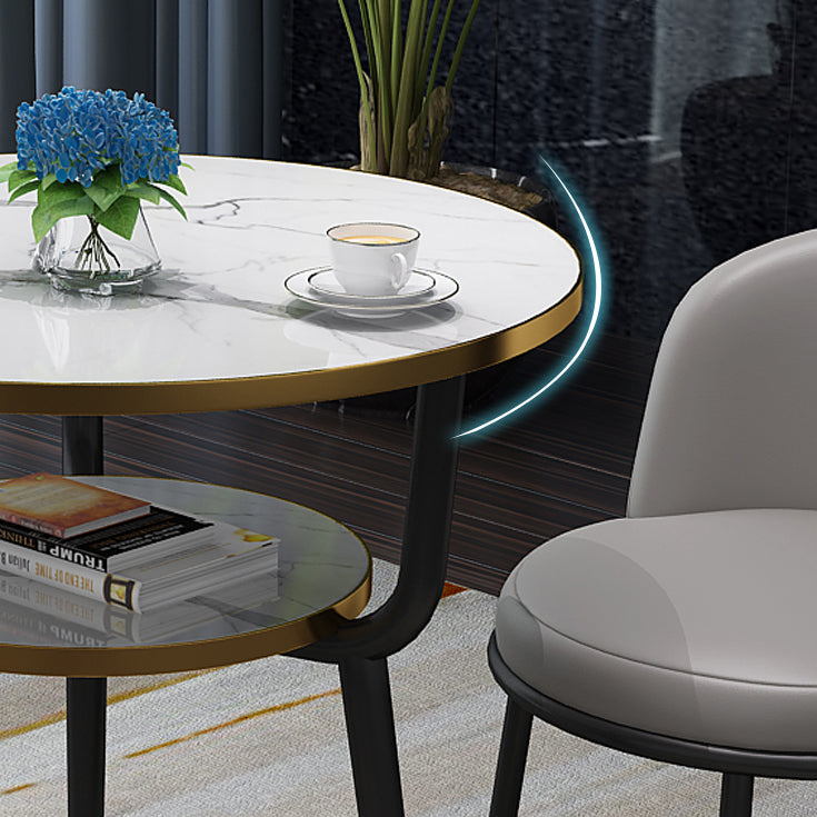 Contemporary MDF Standard Dining Table Round Shape Kitchen Dining Table with 3 Legs Base
