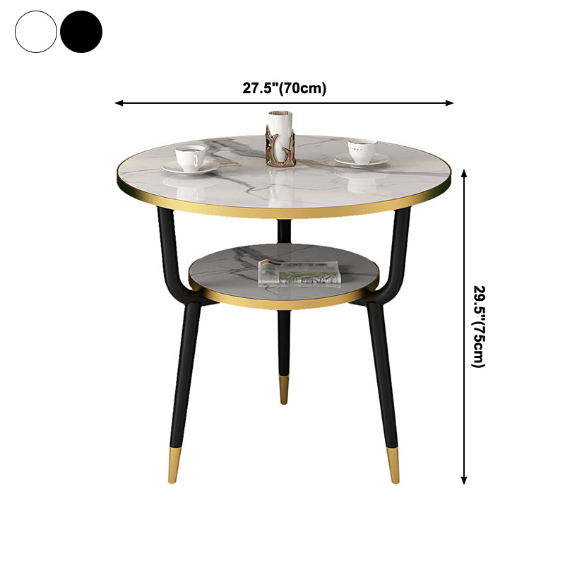 Contemporary MDF Standard Dining Table Round Shape Kitchen Dining Table with 3 Legs Base