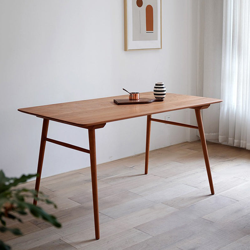Mesa de comedor rectangular colección de comedor de madera sólida estilo sencillo con 4 pies