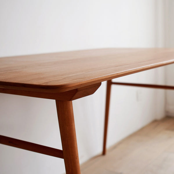 Mesa de comedor rectangular colección de comedor de madera sólida estilo sencillo con 4 pies