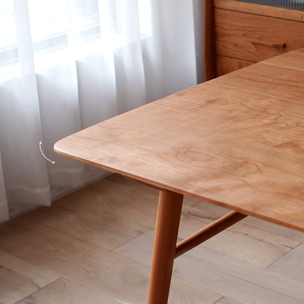 Mesa de comedor rectangular colección de comedor de madera sólida estilo sencillo con 4 pies