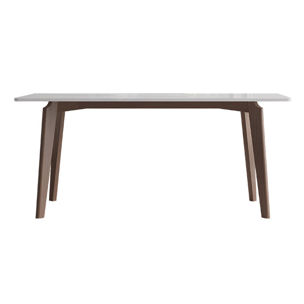 Sintered Stone Two-Color Dining Table Mid-Century Modern 4 Legs Table for Dining Room