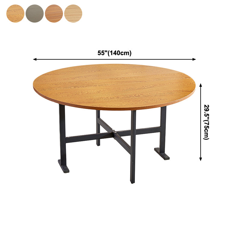 Runder Mid-Century Modern Esstisch aus Metall mit Holzplatte und Drop Leaf