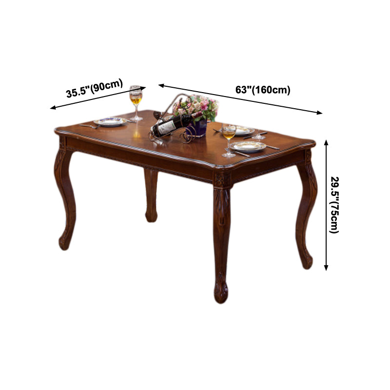 Mesa de comedor de mediados de siglo rectángulo Mesa fija con madera sólida de roble de roble