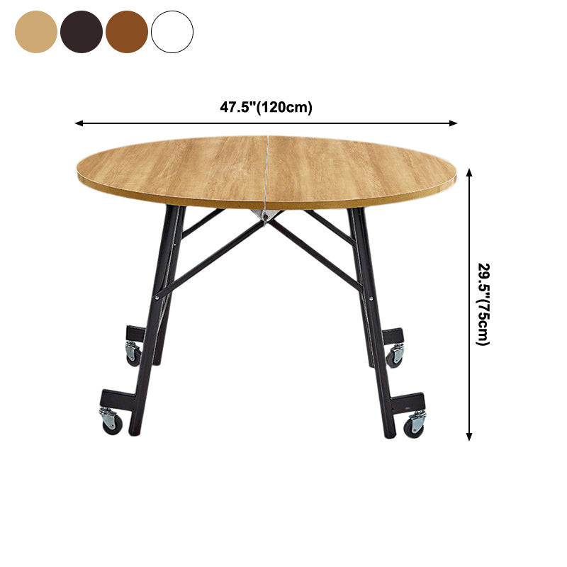 Mid-Century MDF-Küchen-Esstisch, runder Standard-Esstisch mit doppeltem Sockel