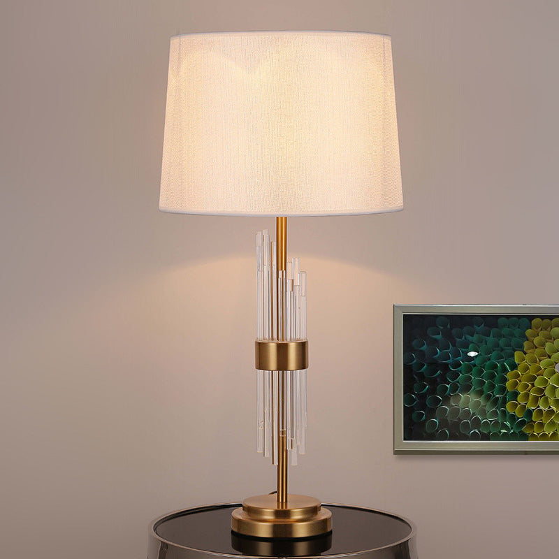 Gold Flare Task Lighting Modernismus 1 Kopf Stoff Lesebuch Licht für Wohnzimmer