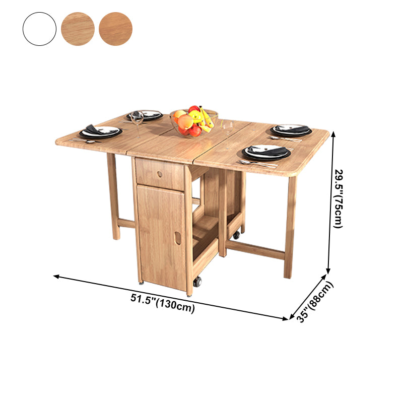 Rubberwood Solid Wood Dining Table Mid-Century Dining Site Table,51"L x 35"W x 29.5"H