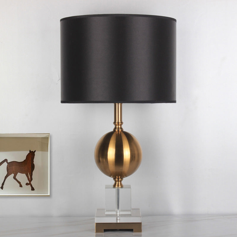 1 table de cylindre de tête Lumière modernisme en tissu lampe de lecture en or pour la salle à manger