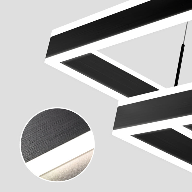 Modern vierkante kroonluchter licht multi-tier hangende hanglampen met acrylschaduw