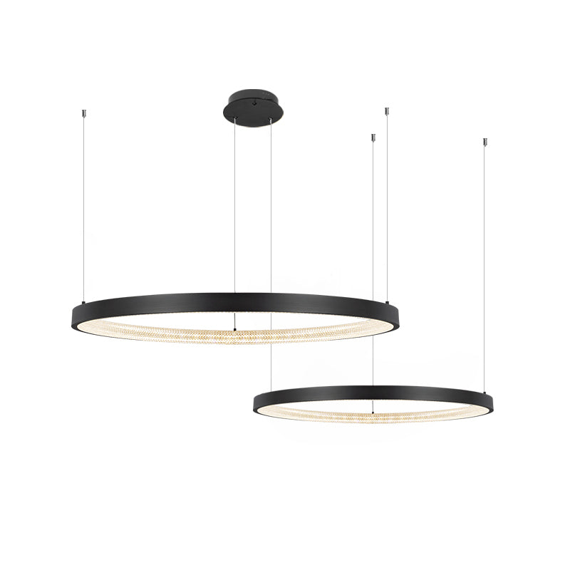 Modern Round Chandelier Light Fixtures Multi-Tier Hanging Pendant Lamps with Acrylic Shade