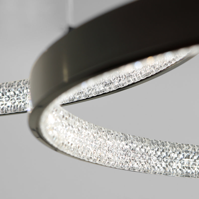 Modern Round Chandelier Light Fixtures Multi-Tier Hanging Pendant Lamps with Acrylic Shade