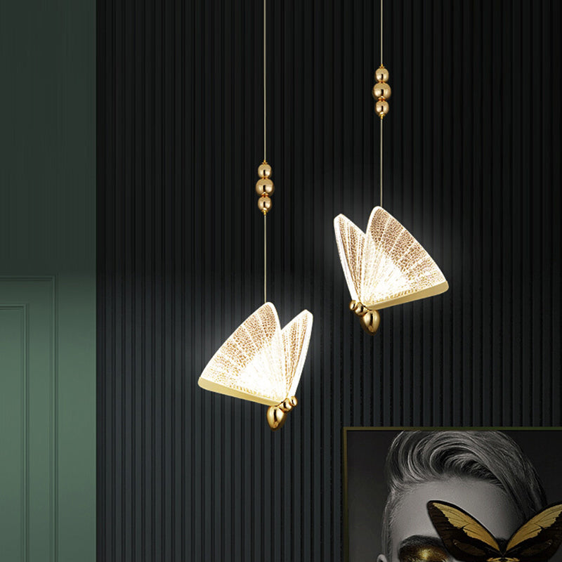 Moderne LED Hängende Licht mit Acrylbutterfly -Schatten -Anhänger Licht für Schlafzimmer