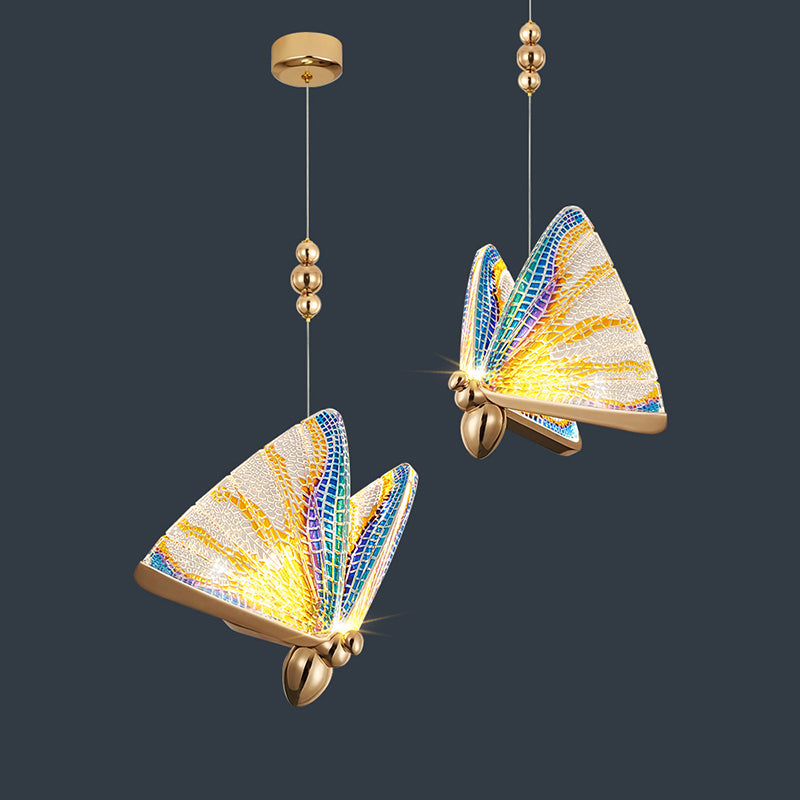 Moderne LED Hängende Licht mit Acrylbutterfly -Schatten -Anhänger Licht für Schlafzimmer
