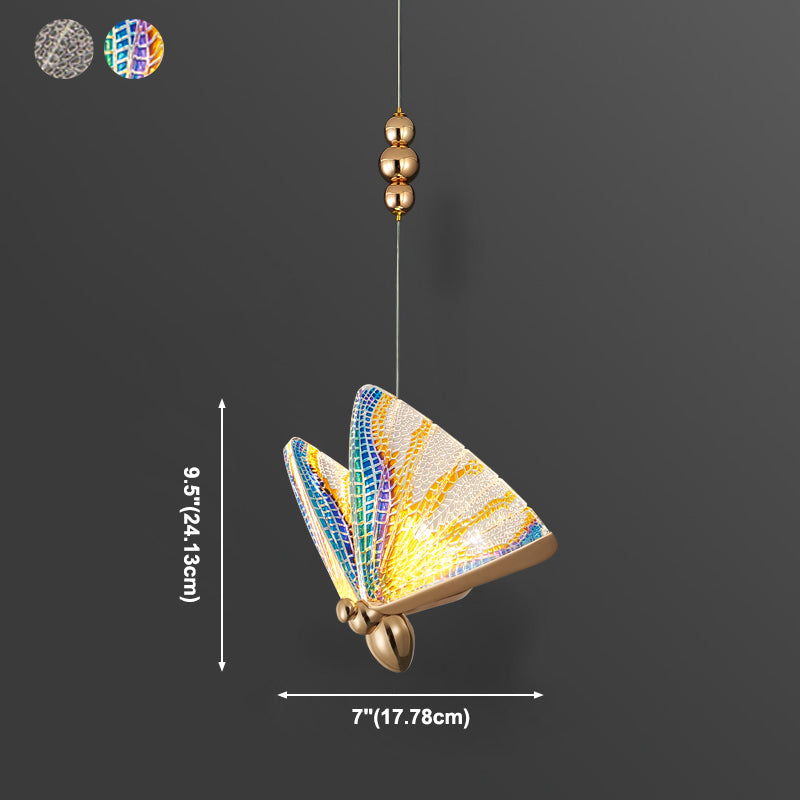 Moderne LED Hängende Licht mit Acrylbutterfly -Schatten -Anhänger Licht für Schlafzimmer