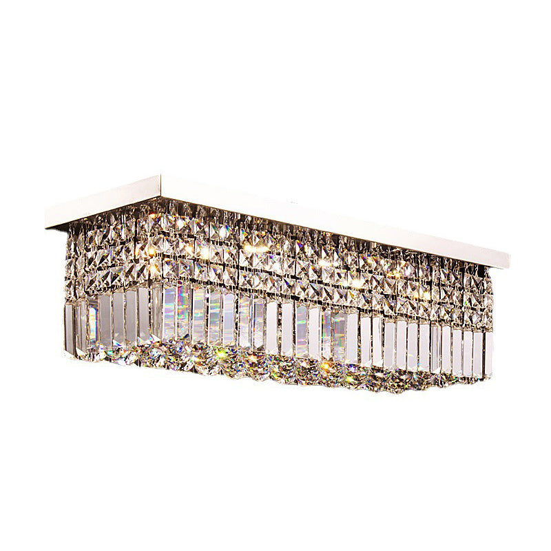 Modern Style Island Light Clear Crystal Chandelier Lamp for Living Room