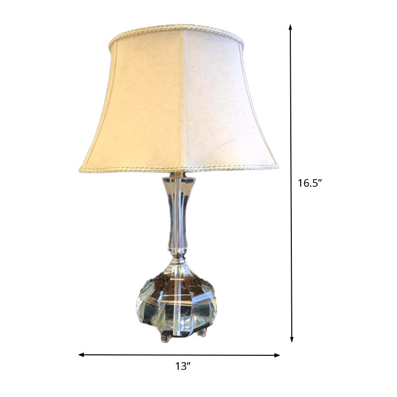1 Bulb Bedroom Reading Light Modernism Grey Nightstand Lamp with Bell Fabric Shade
