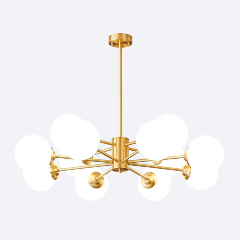 Globe Chandelier Light Fixtures Multi-Head Gold Hanging Pendant Lamps for Living Room