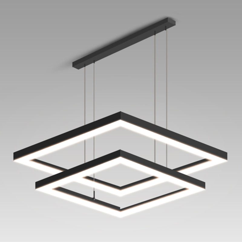 Moderne vierkante kroonluchter verlichtingsarmaturen Multi-tier hangende hanglampen