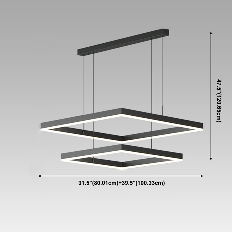 Moderne vierkante kroonluchter verlichtingsarmaturen Multi-tier hangende hanglampen
