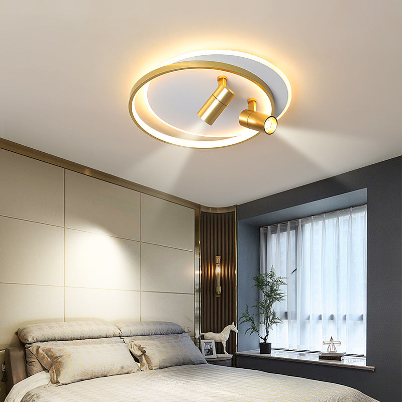 Plafonnier LED circulaire en fer laqué, montage encastré d'intérieur en acrylique de Style artistique moderne