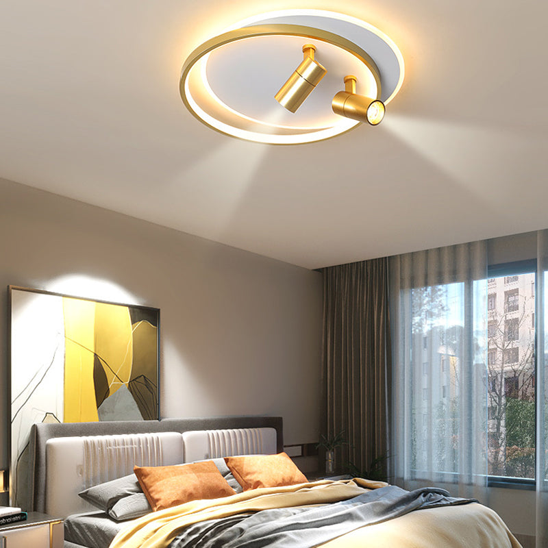 Plafonnier LED circulaire en fer laqué, montage encastré d'intérieur en acrylique de Style artistique moderne
