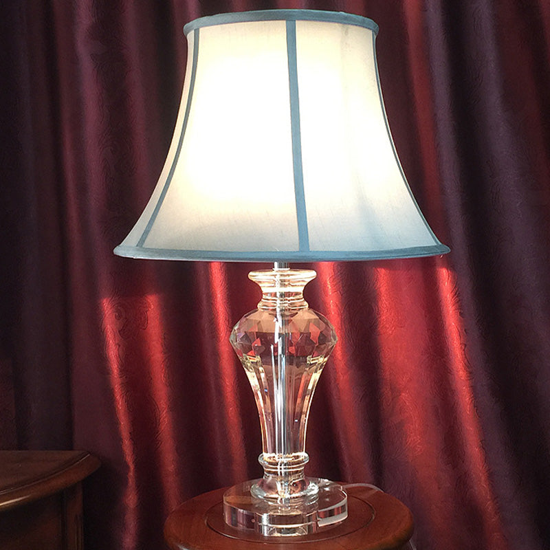 1 Kopfvase Nachttisch Lampe zeitgenössische handgeschnittene Kristalllesebuch Licht in Blau