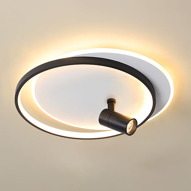 Plafonnier LED circulaire en fer laqué, montage encastré d'intérieur en acrylique de Style artistique moderne