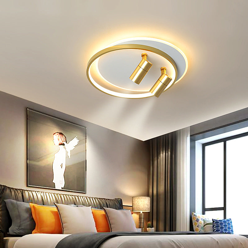 Plafonnier LED circulaire en fer laqué, montage encastré d'intérieur en acrylique de Style artistique moderne