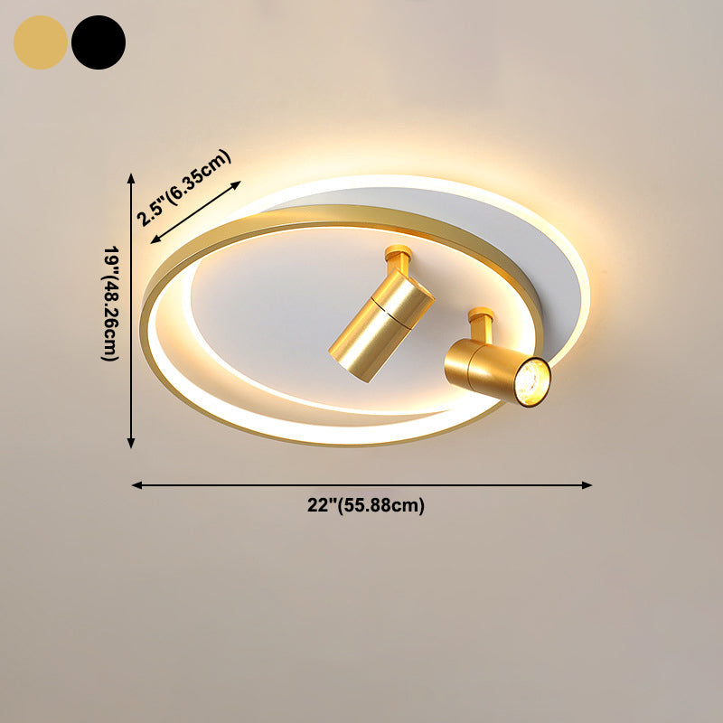 Plafonnier LED circulaire en fer laqué, montage encastré d'intérieur en acrylique de Style artistique moderne