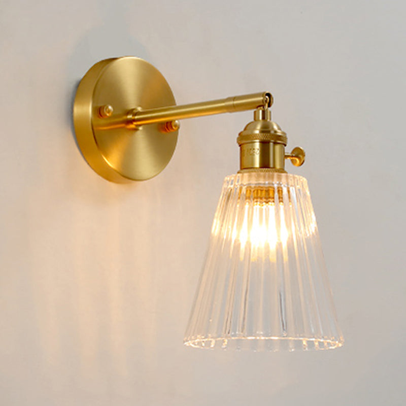 Modern Style Geometric Wall Sconce Lights Glass 1 Light Wall Mount Lighting in Gold