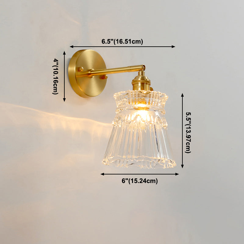 Luces de apliques de pared geométricos de estilo moderno Vidrete 1 Ligera de montaje de pared de luz en oro