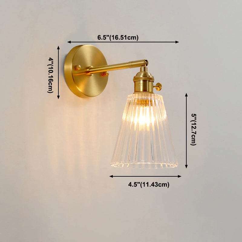 Modern Style Geometric Wall Sconce Lights Glass 1 Light Wall Mount Lighting in Gold