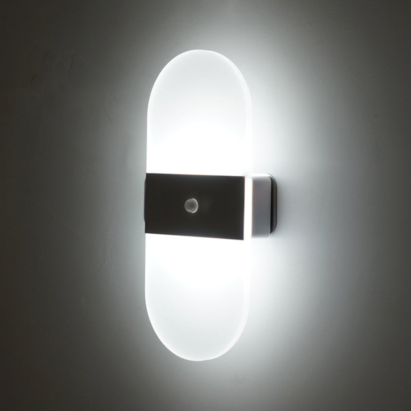 Modern Style Geometric Wall Sconce Lights Metal 1 Light Wall Mount Lighting in Black