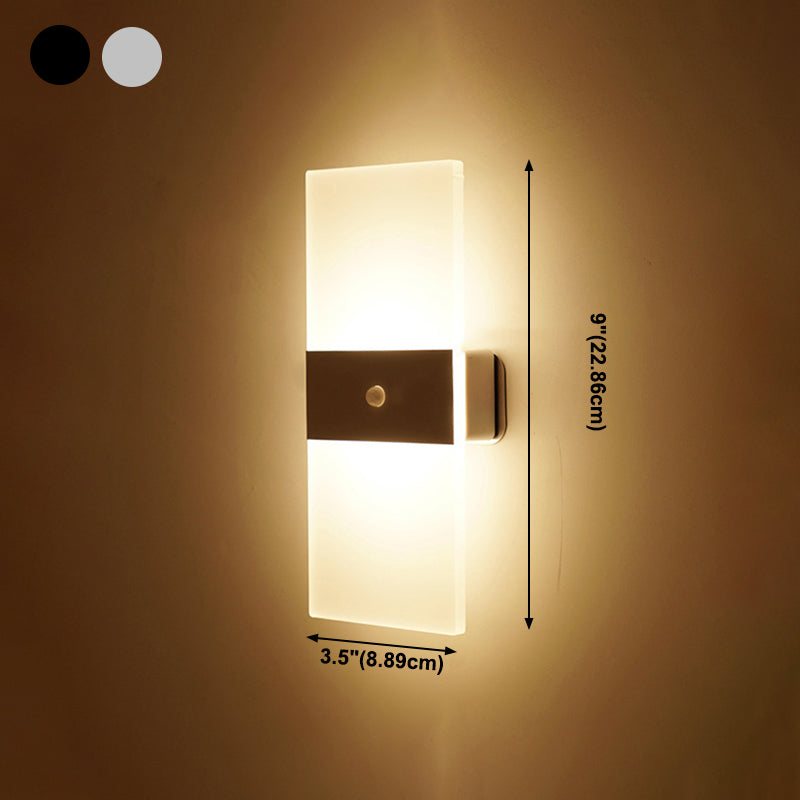 Modern Style Geometric Wall Sconce Lights Metal 1 Light Wall Mount Lighting in Black