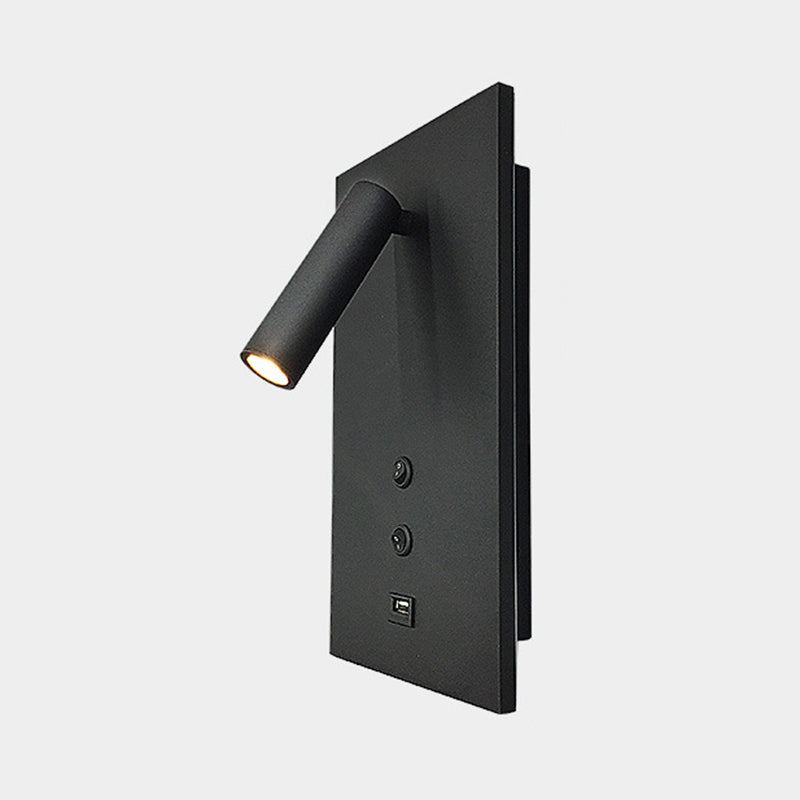 Style contemporain Rectangulaire mural métal métal 2 lumières de lecture de la lumière murale