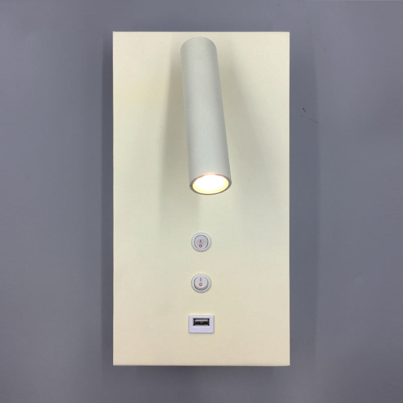 Style contemporain Rectangulaire mural métal métal 2 lumières de lecture de la lumière murale