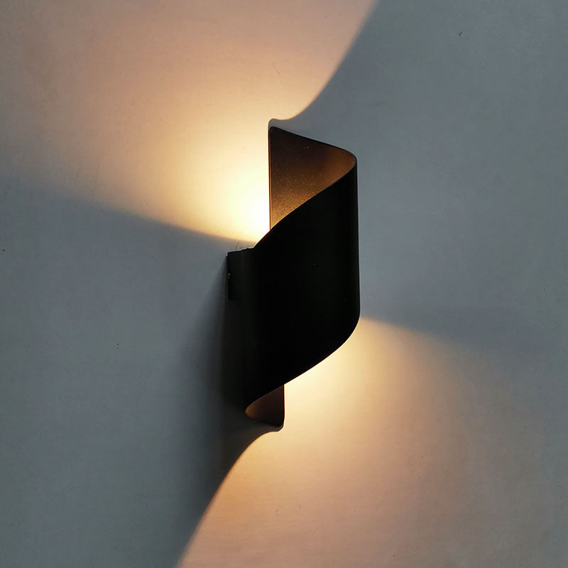 Contemporary Style Wrapped Wall Mounted Light Metal 2 Lights Wall Washer Sconce