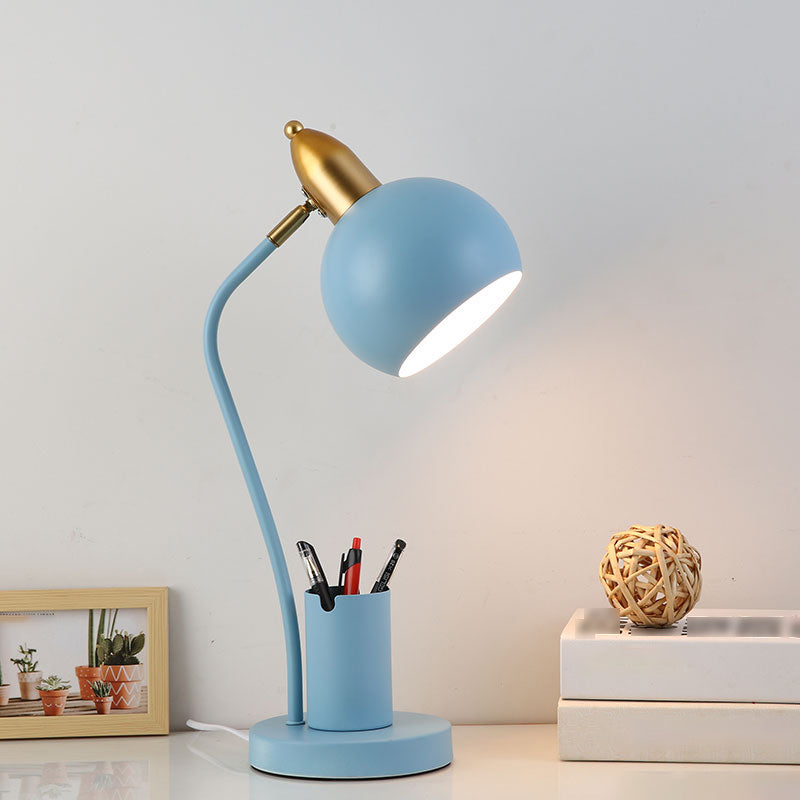 Ciotola 1 lampada da tavolo leggera lampade da tavolo notturno in metallo contemporaneo per sala da studio